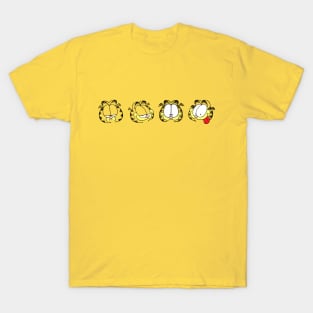 Many Faces of Orange Lasagna Cat T-Shirt